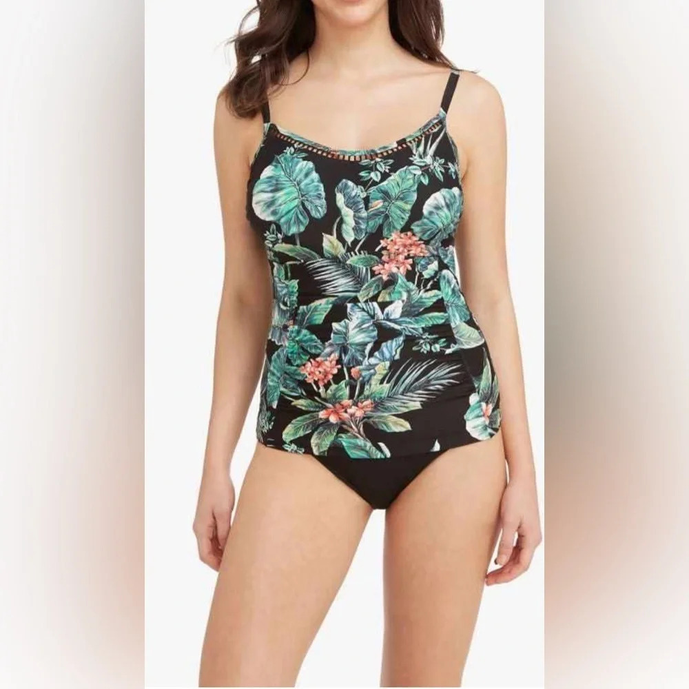 Sea Level Australia Tango DD/E cup bralette Singlet black tankini swim top